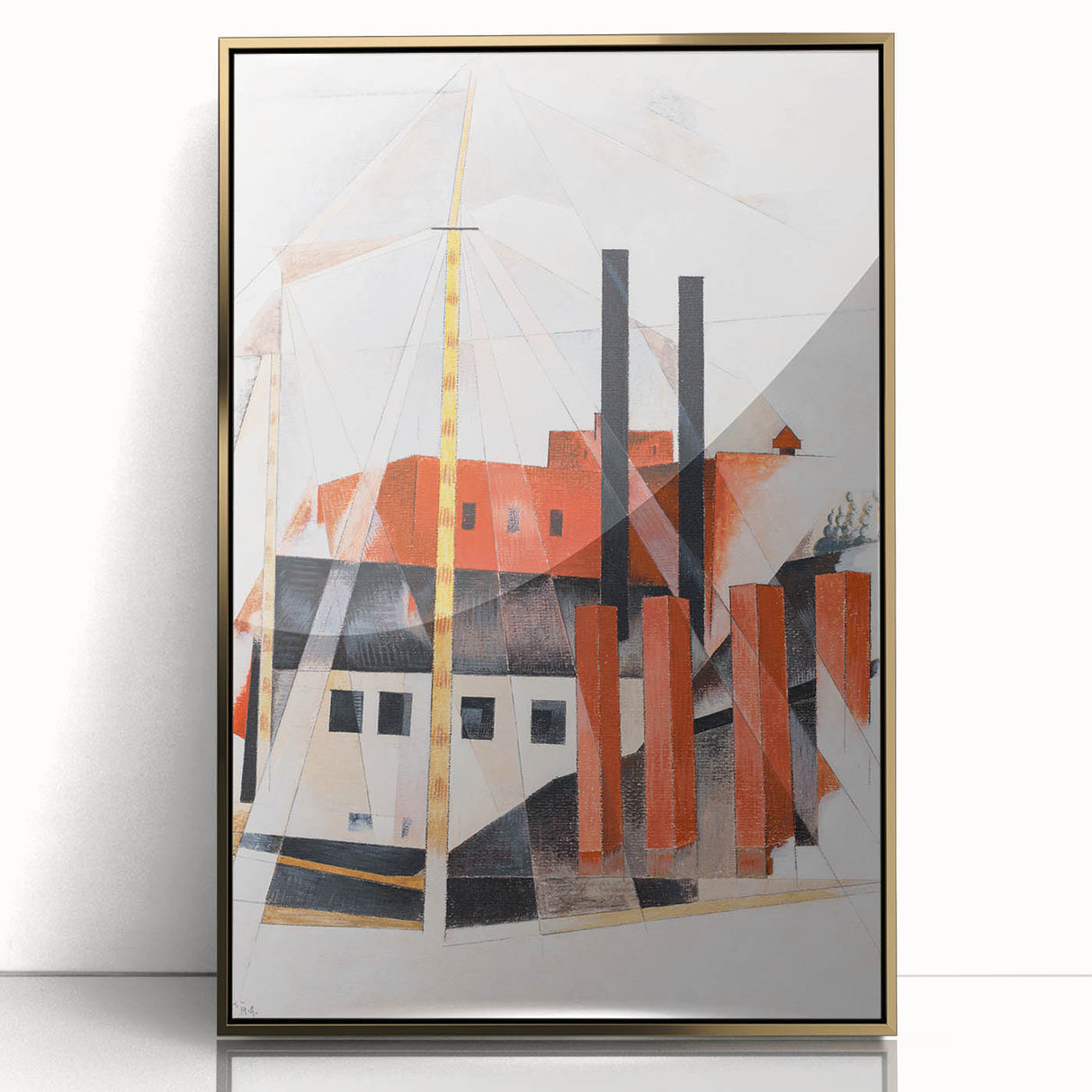 Modern Industrial Art - Abstract Contemporary Red & Black Design