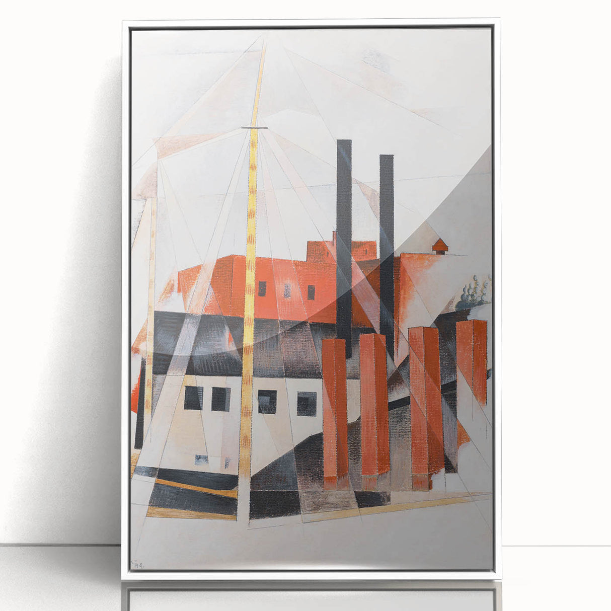 Modern Industrial Art - Abstract Contemporary Red & Black Design