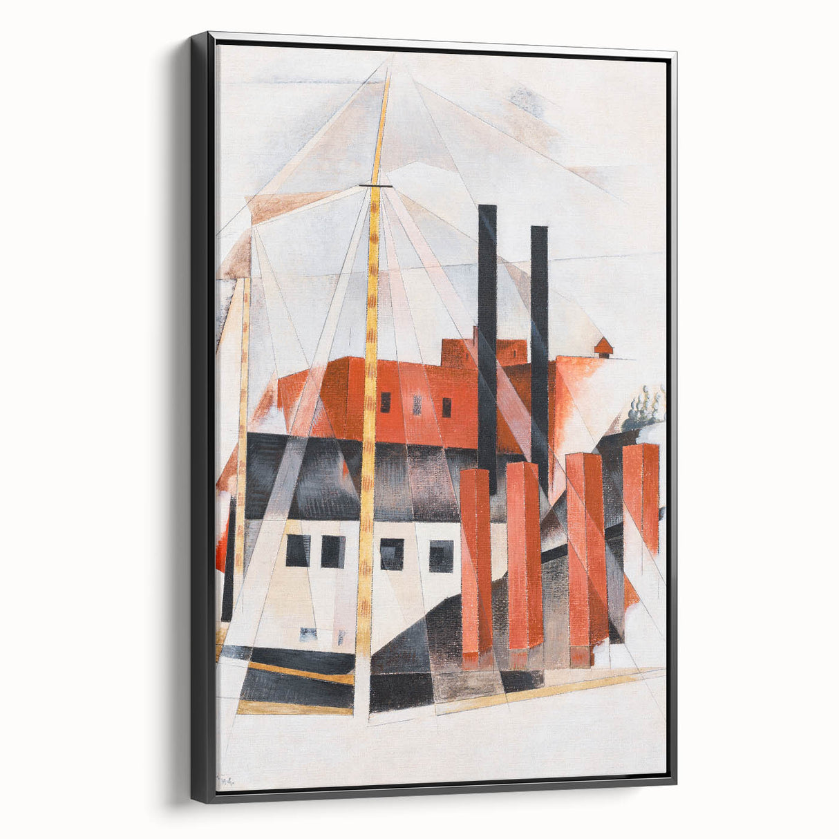Modern Industrial Art - Abstract Contemporary Red & Black Design