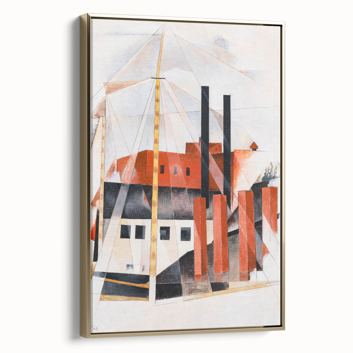 Modern Industrial Art - Abstract Contemporary Red & Black Design