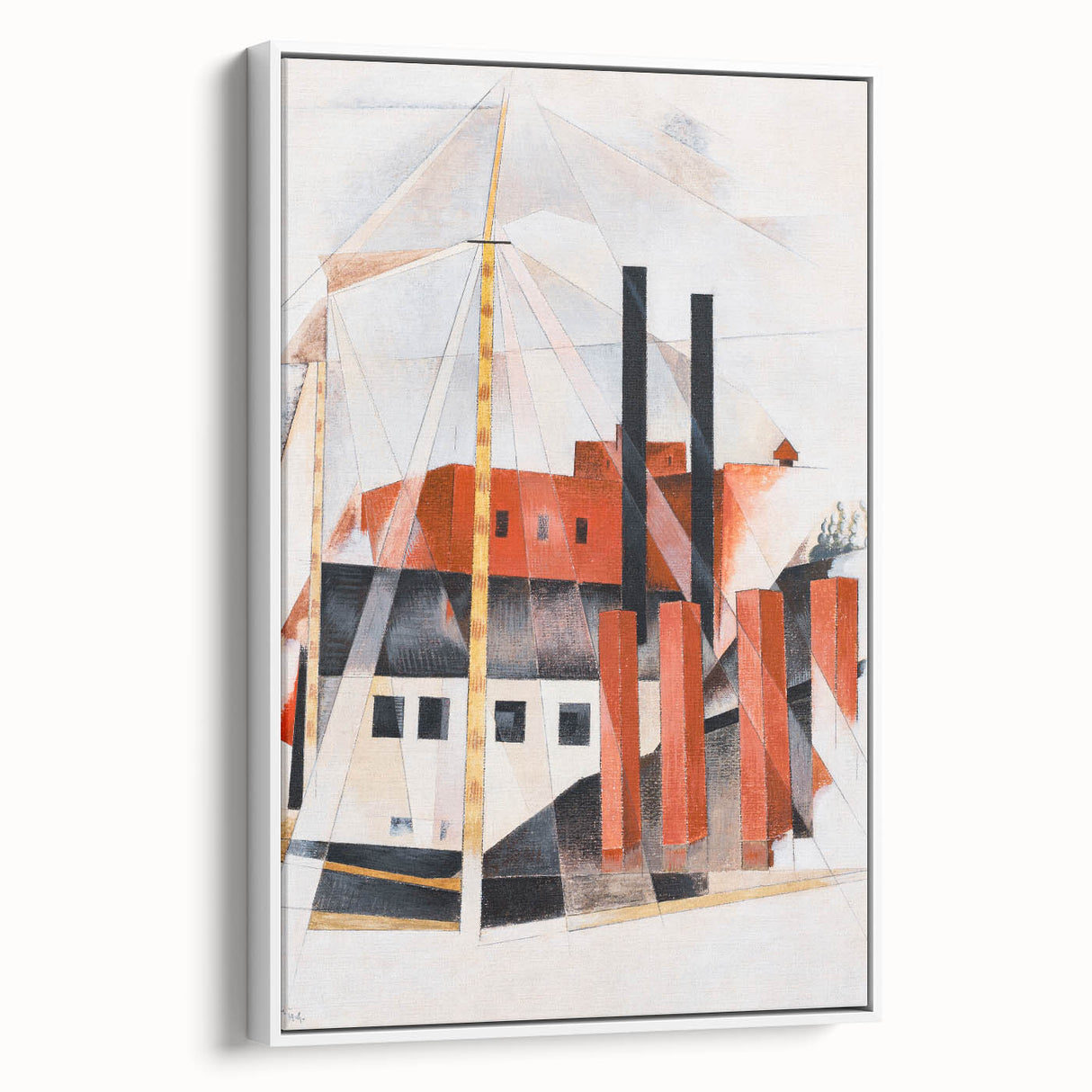 Modern Industrial Art - Abstract Contemporary Red & Black Design