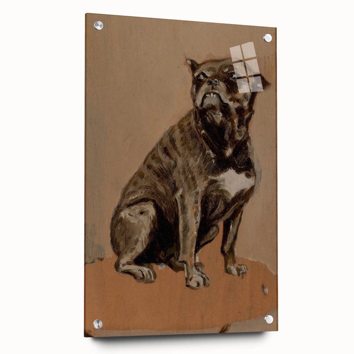 Modern Animal Portrait - Abstract Dog Art in Neutral Tones