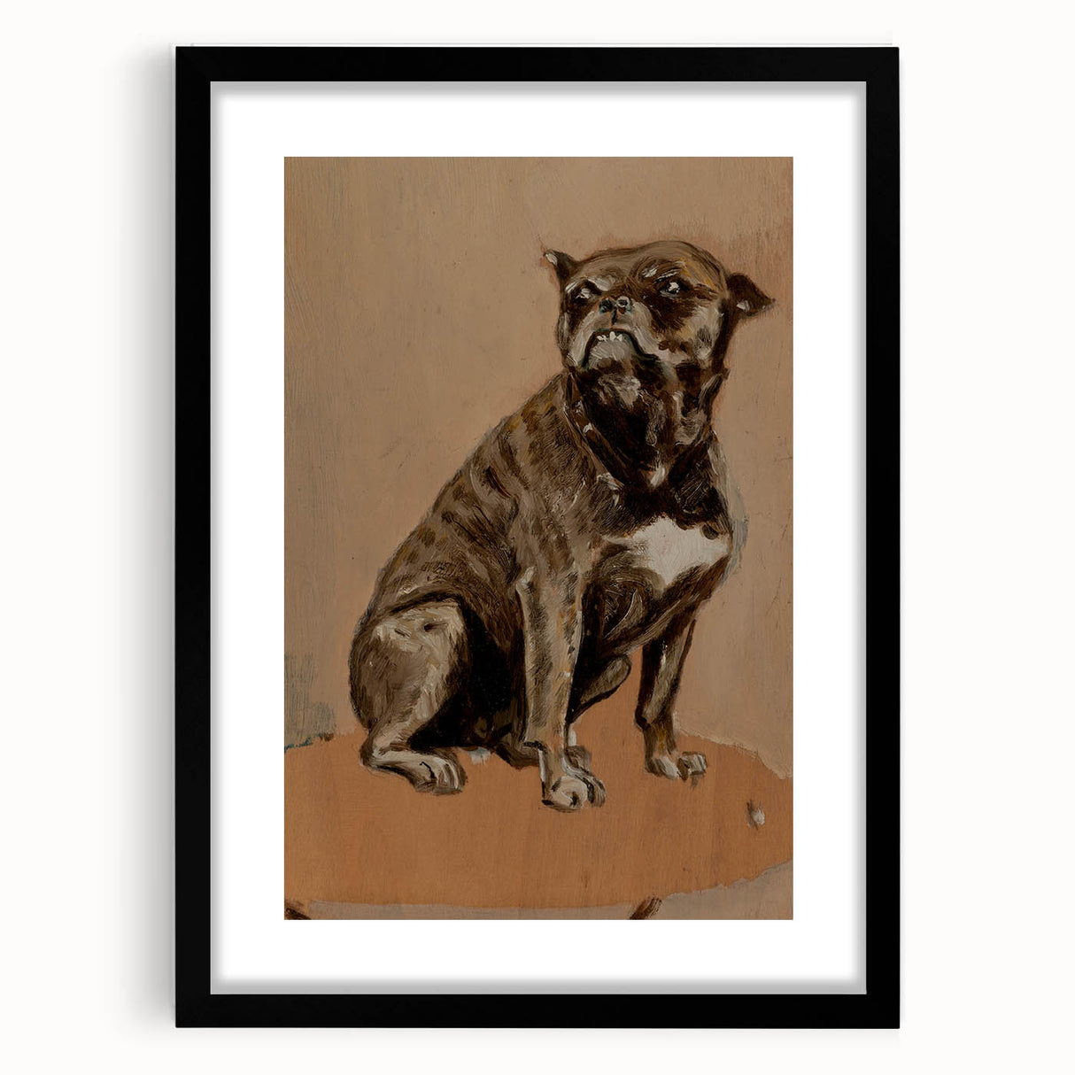 Modern Animal Portrait - Abstract Dog Art in Neutral Tones