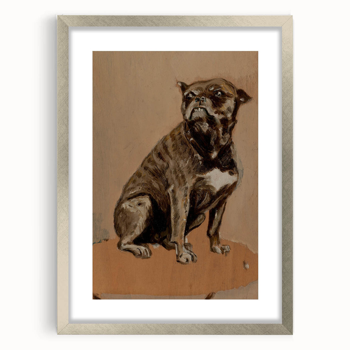 Modern Animal Portrait - Abstract Dog Art in Neutral Tones