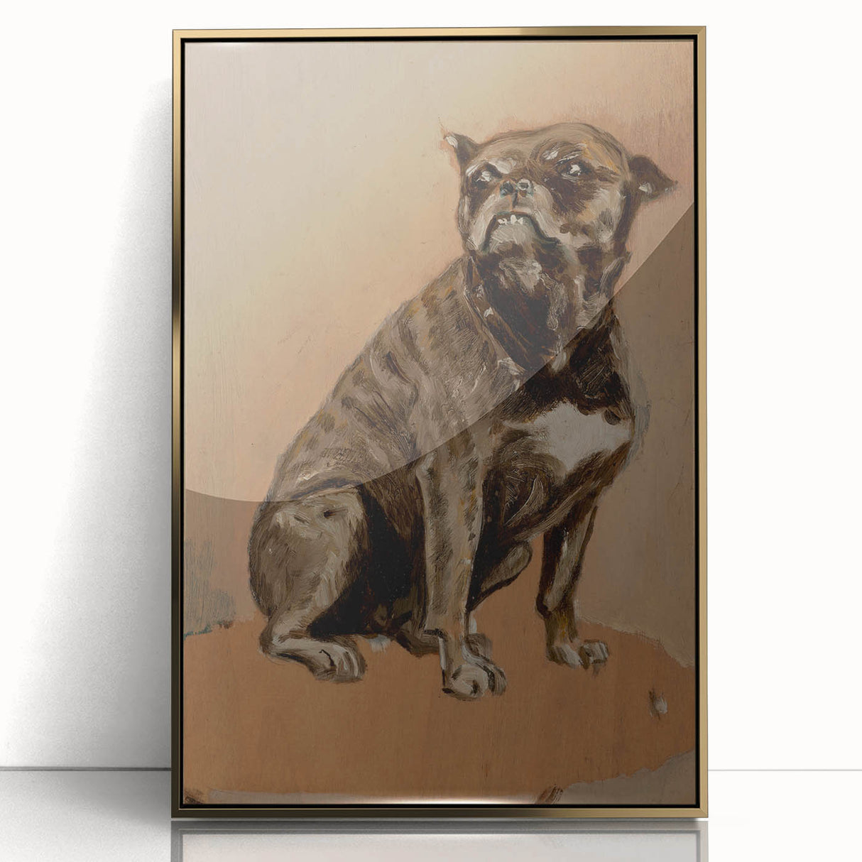 Modern Animal Portrait - Abstract Dog Art in Neutral Tones