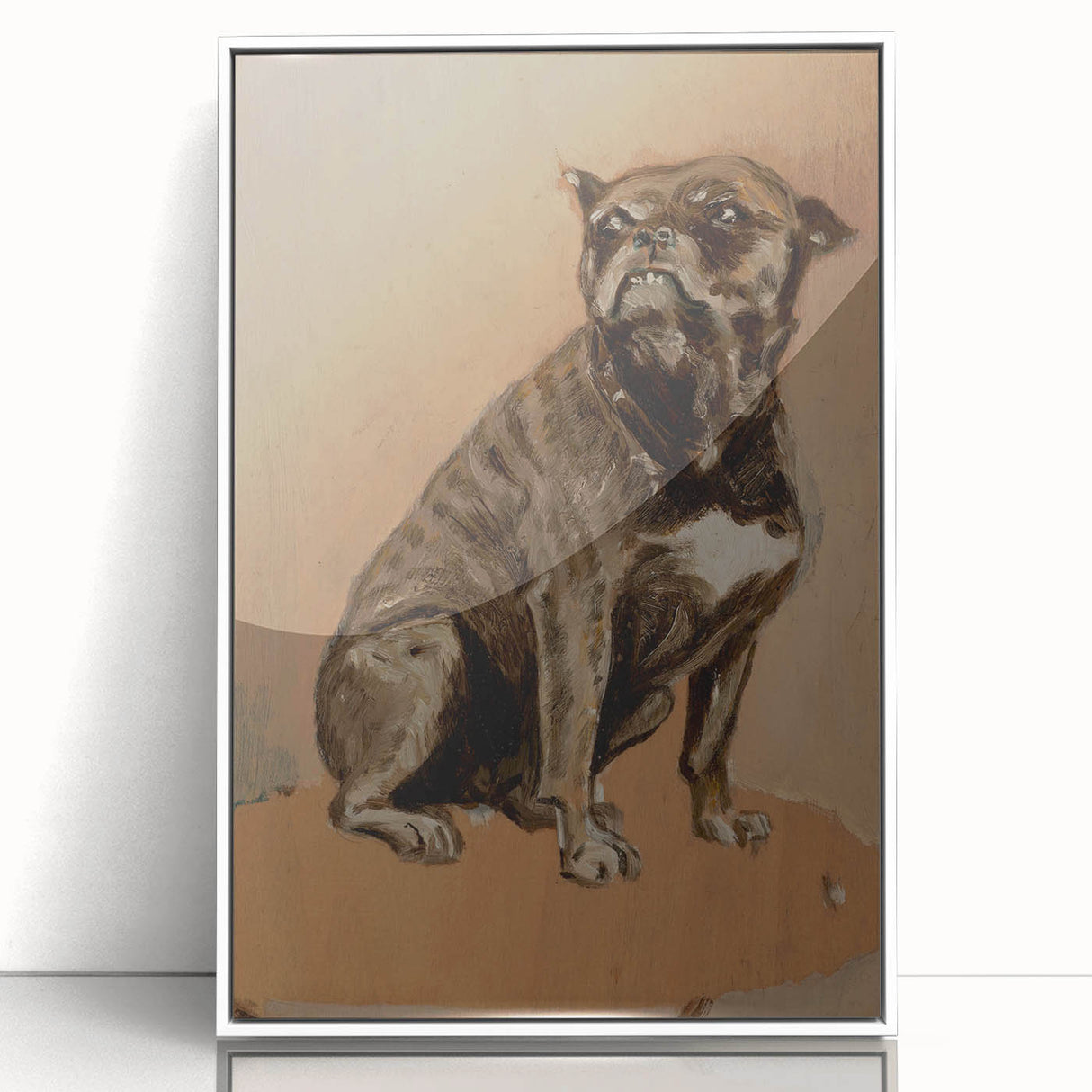 Modern Animal Portrait - Abstract Dog Art in Neutral Tones