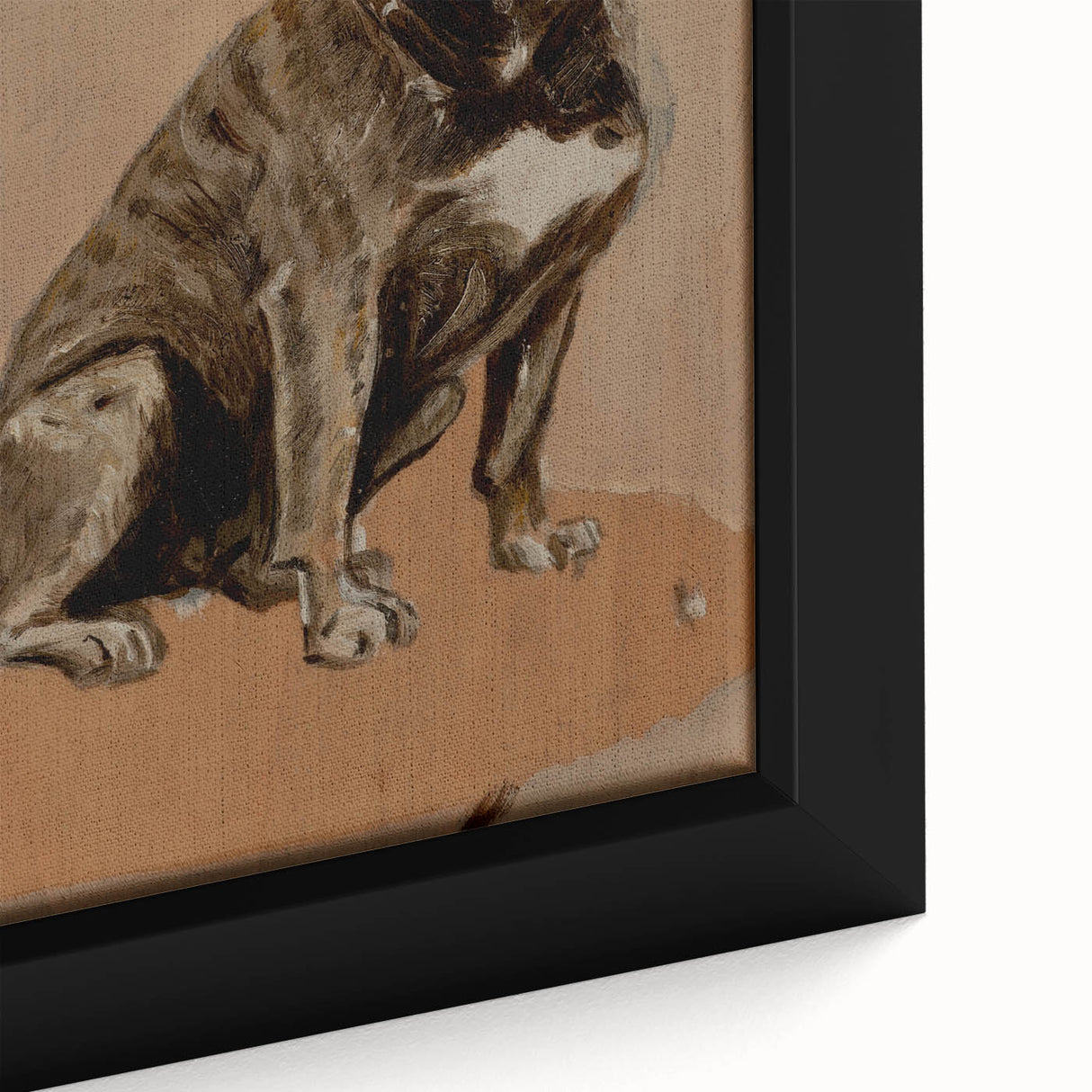 Modern Animal Portrait - Abstract Dog Art in Neutral Tones