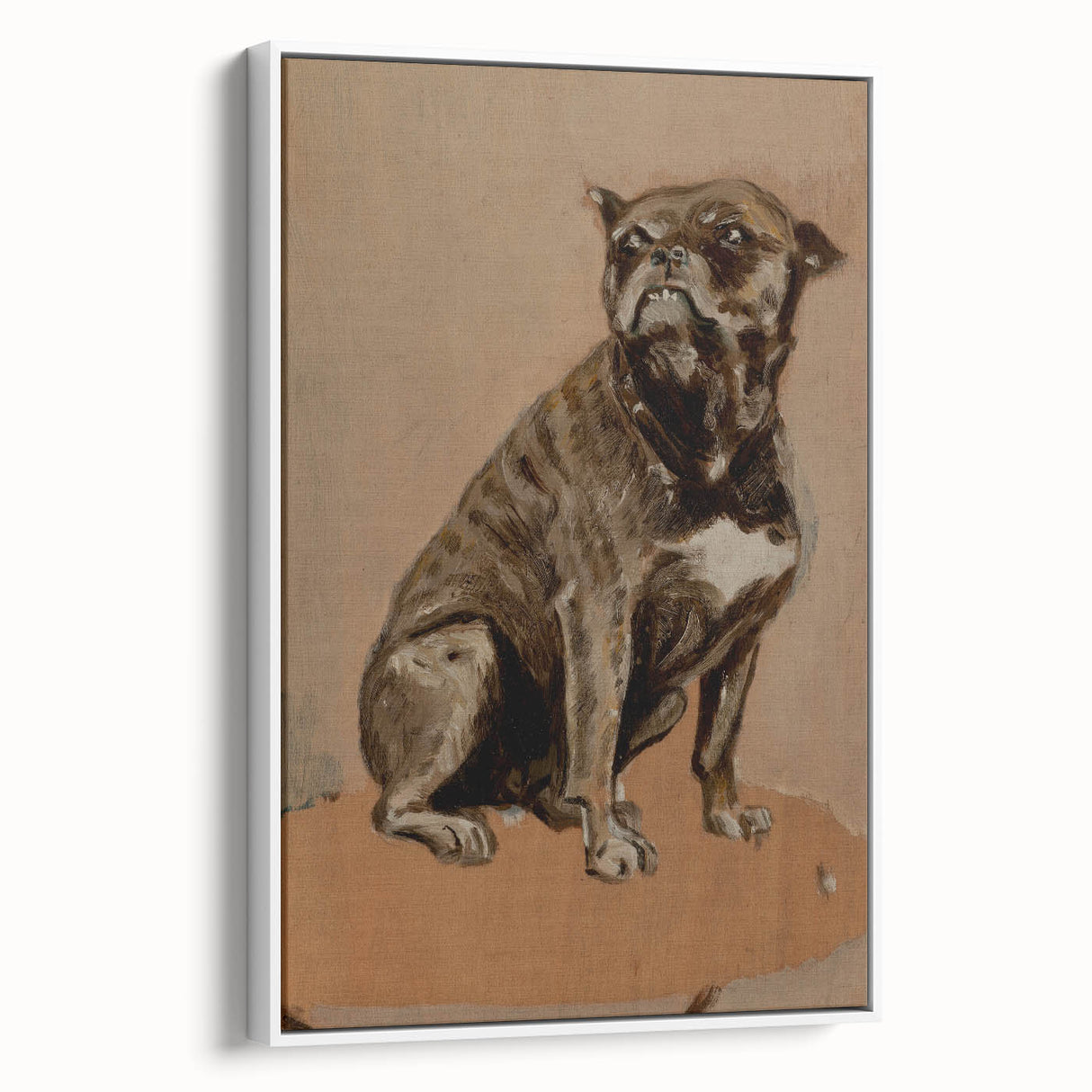 Modern Animal Portrait - Abstract Dog Art in Neutral Tones