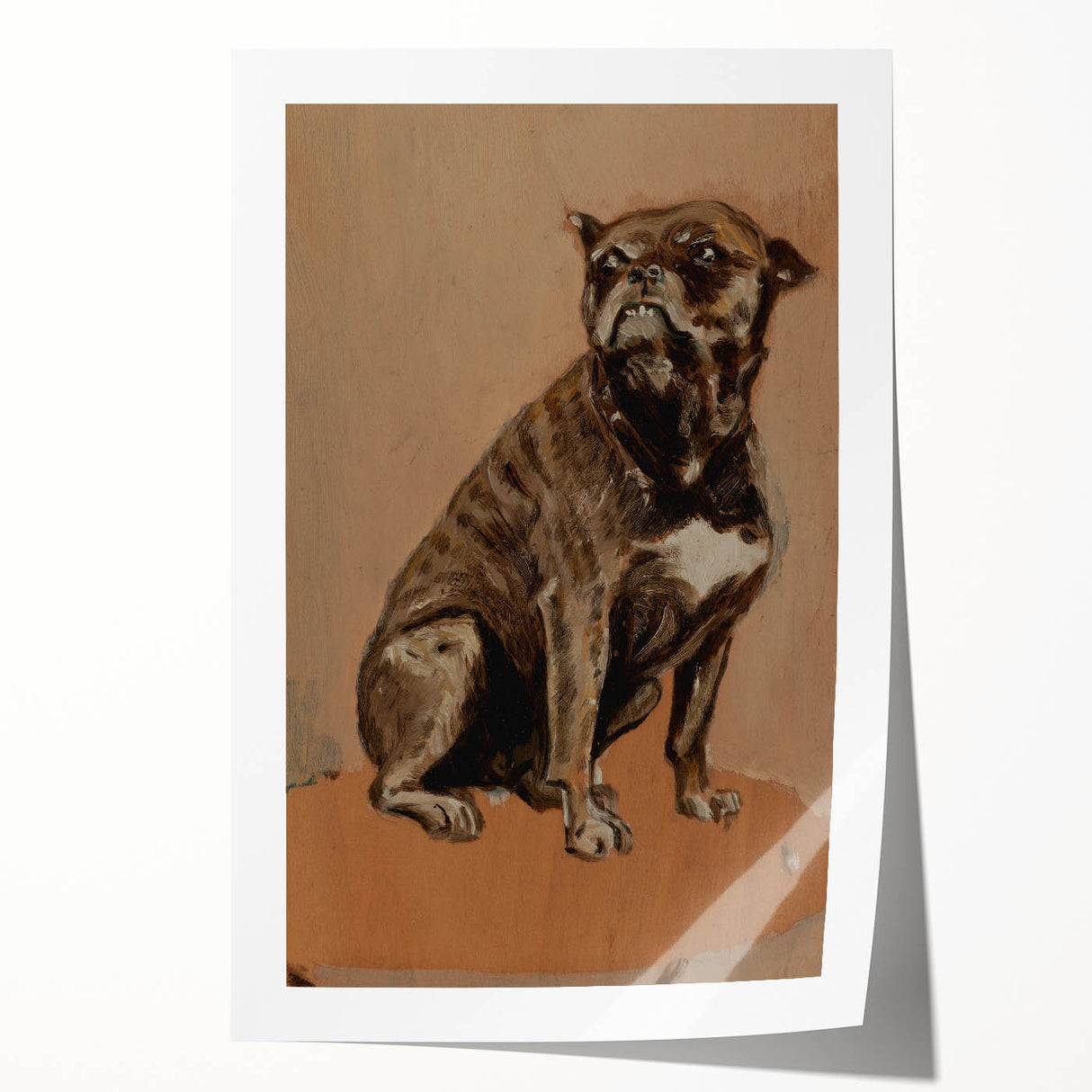Modern Animal Portrait - Abstract Dog Art in Neutral Tones