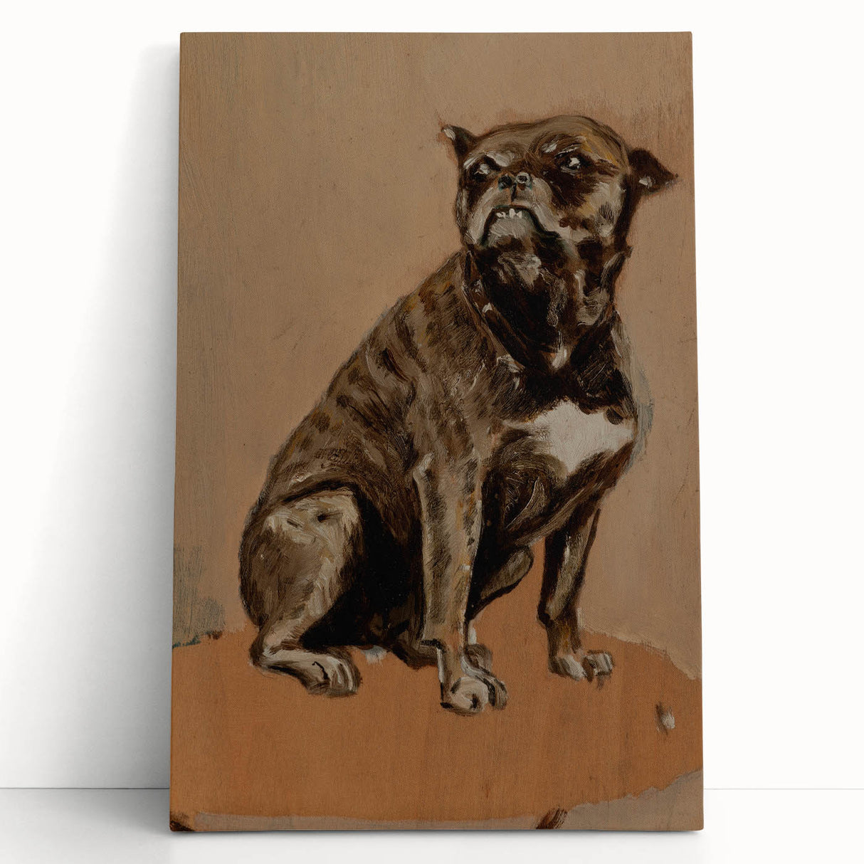 Modern Animal Portrait - Abstract Dog Art in Neutral Tones