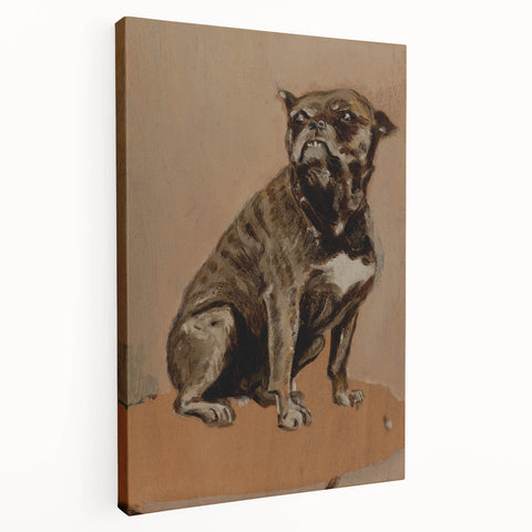 Modern Animal Portrait - Abstract Dog Art in Neutral Tones