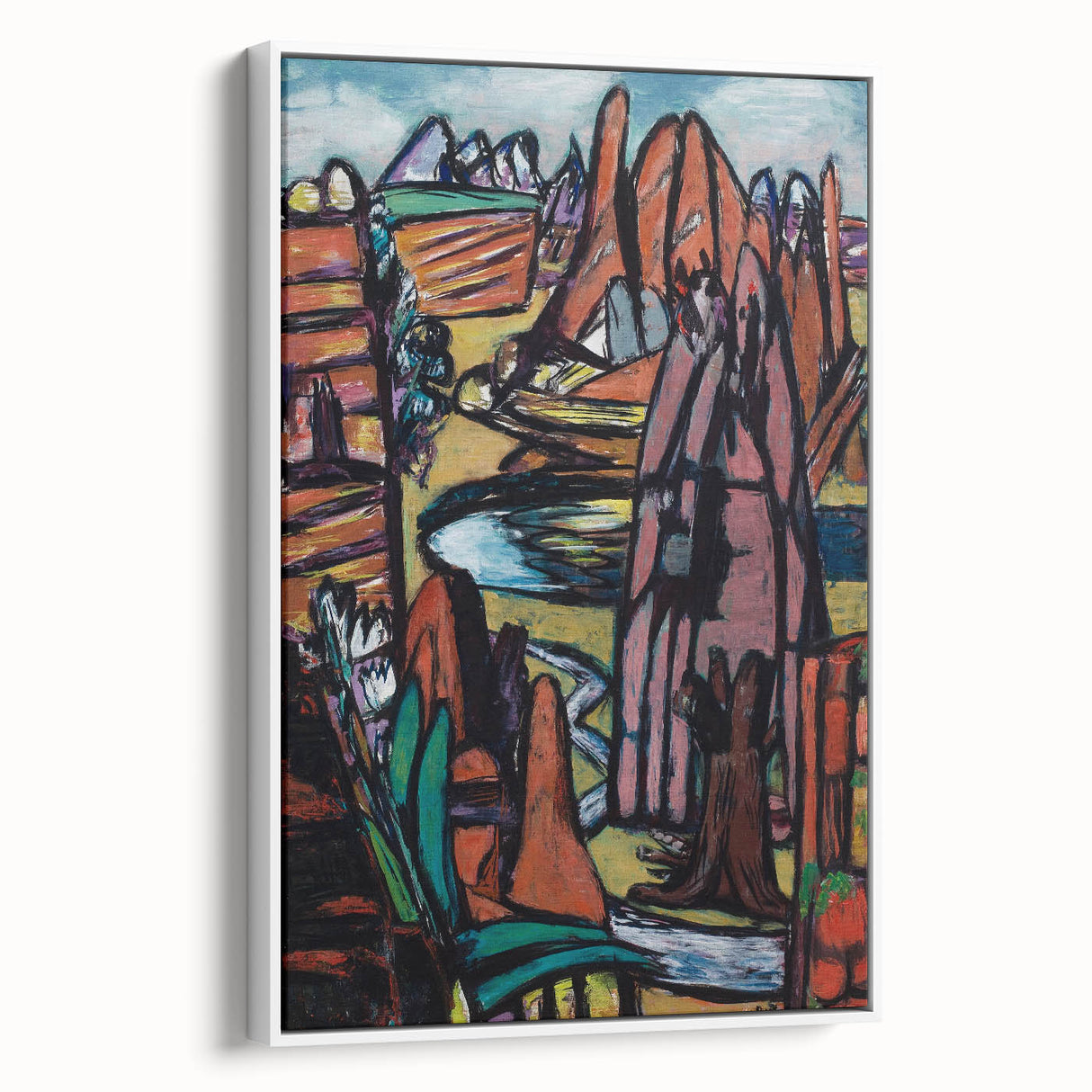 Modern Abstract Landscape Art - Bold Rocky Terrain Composition