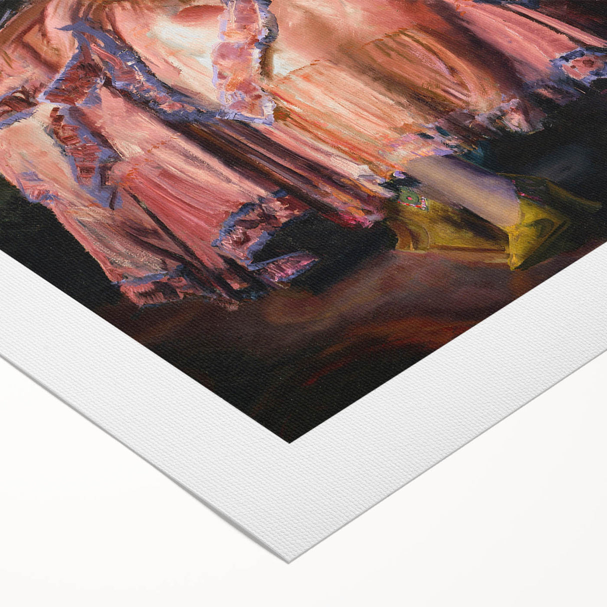 Modern Figurative Art - Elegant Woman in Purple and Pink Dress