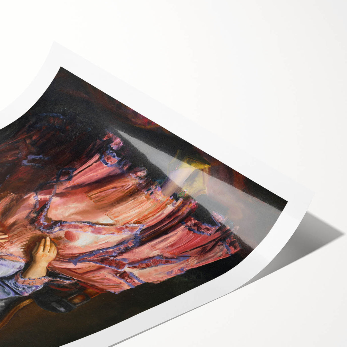 Modern Figurative Art - Elegant Woman in Purple and Pink Dress