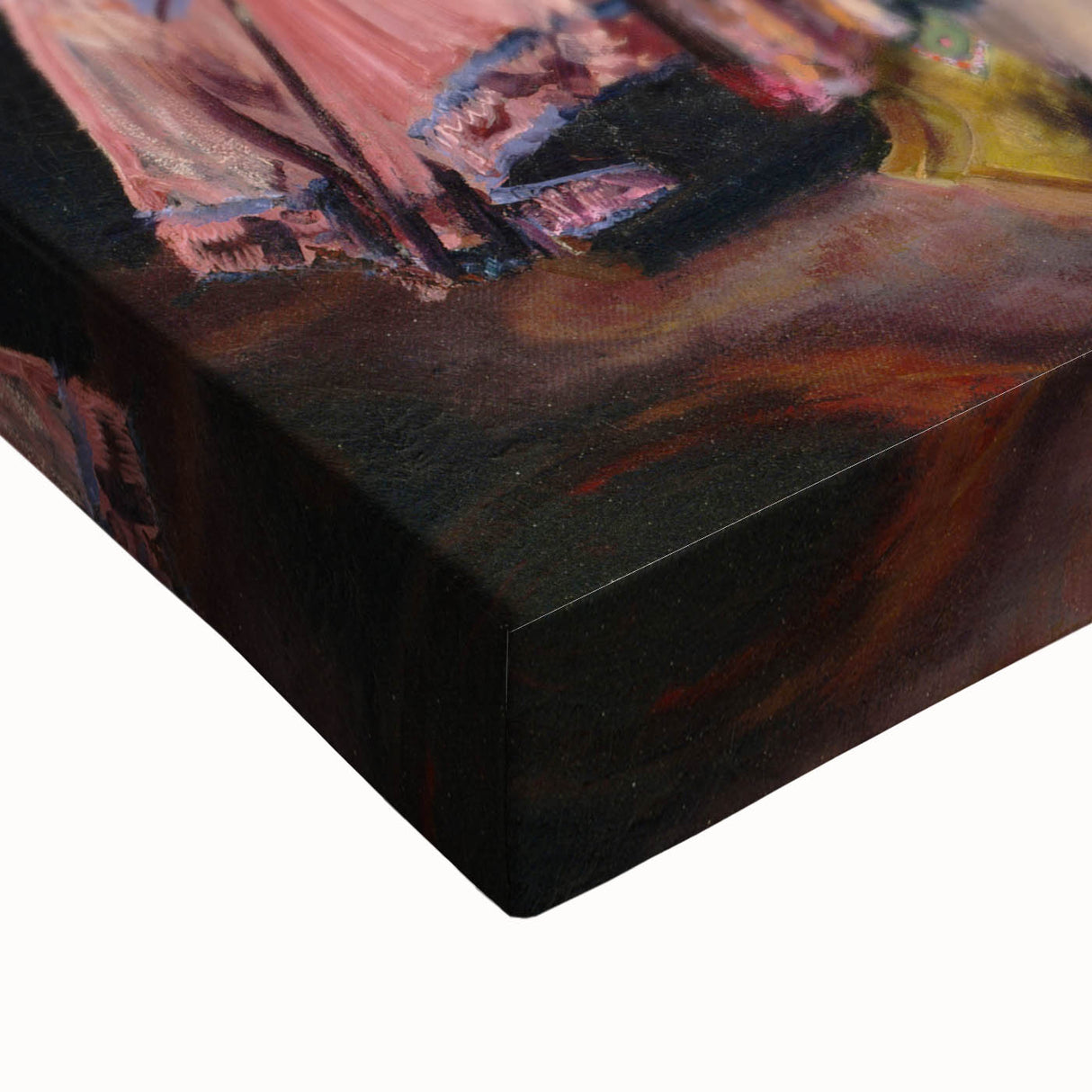 Modern Figurative Art - Elegant Woman in Purple and Pink Dress