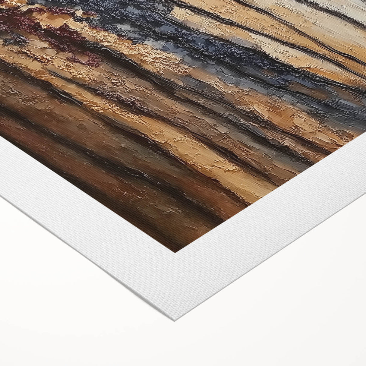 Rustic Abstract Forest Wall Art - Textured Dining Room Canvas