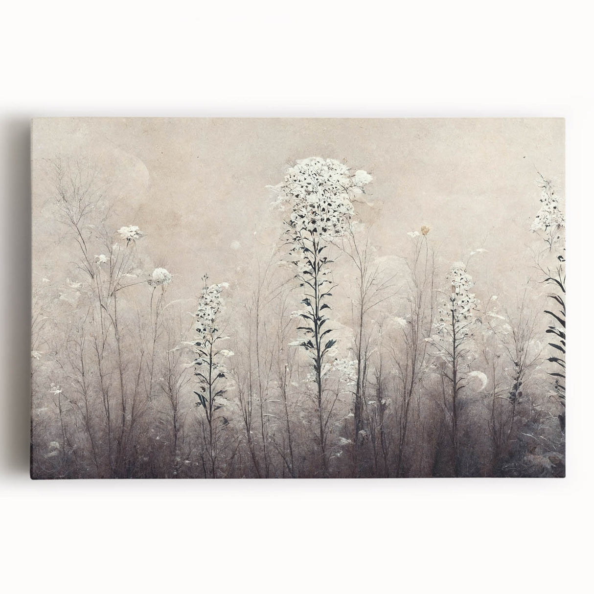 Vibrant abstract floral wall art on stretched canvas, showcasing bold colors and intricate designs, perfect for modern home decor or artistic spaces.