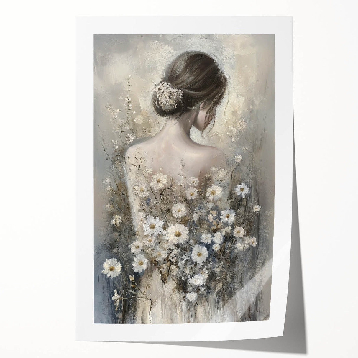 Abstract figurative rolled print showcasing vibrant colors and dynamic shapes, ideal for modern home decor, securely packaged in a protective cardboard tube.