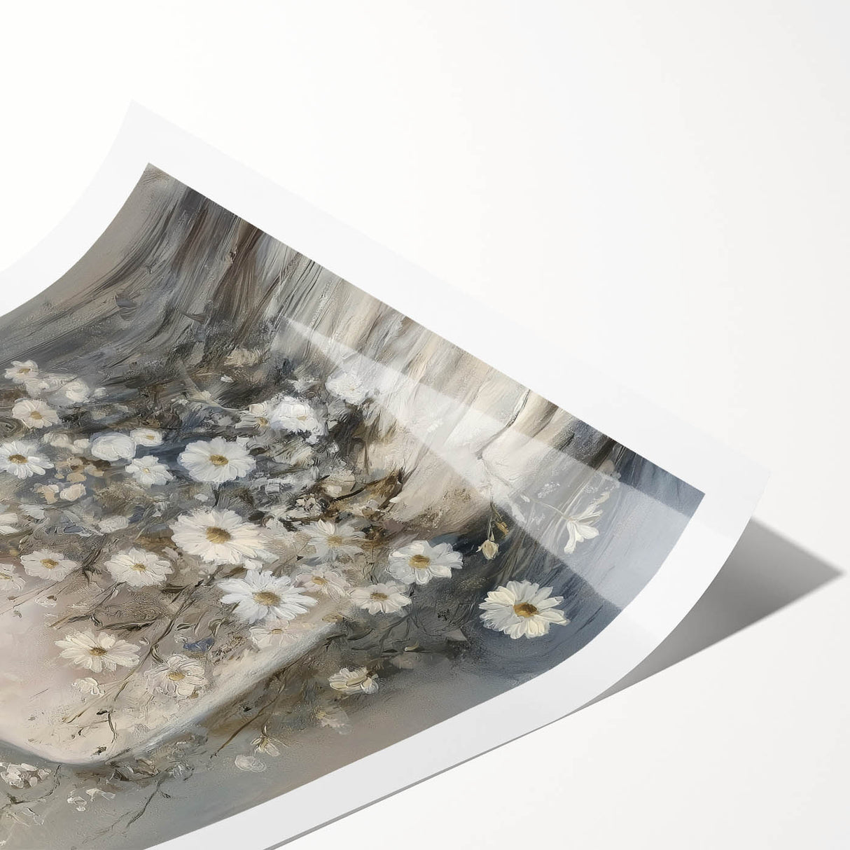 Abstract figurative art print showcasing vibrant colors and dynamic shapes, elegantly rolled for shipping in a protective cardboard tube, perfect for modern decor.