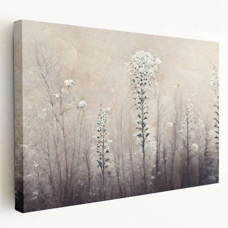 Abstract floral wall art in vibrant hues of blue, pink, and gold, displayed in a stretched canvas format showcasing its textured surface and elegant design. Perfect for adding a modern touch to home decor or office spaces.