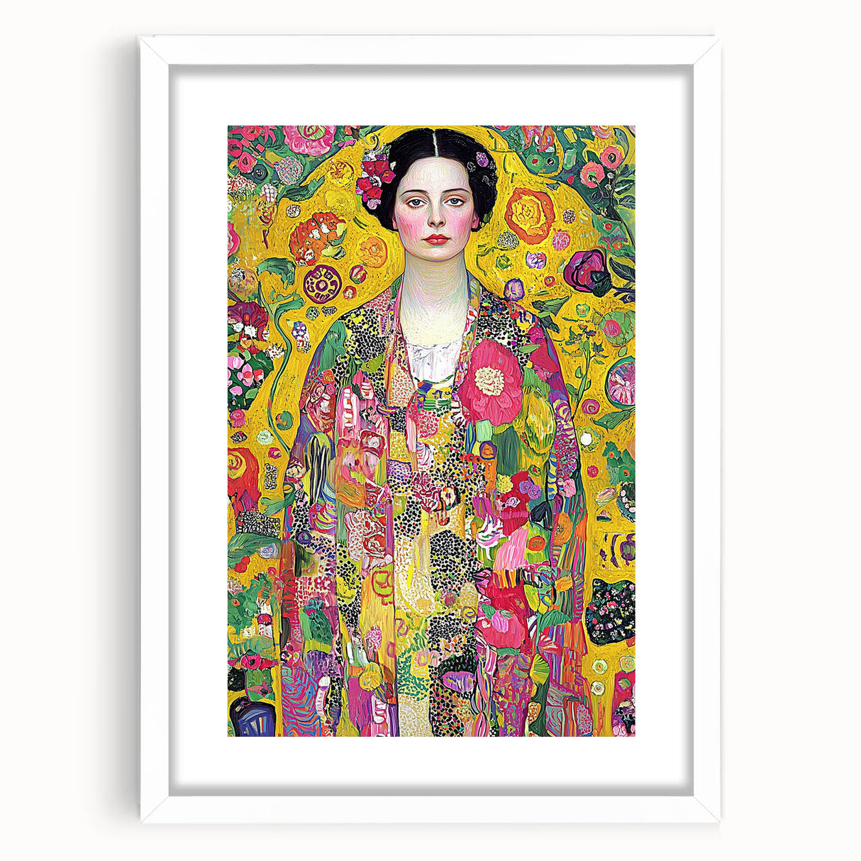 Abstract figurative frame with a white mat showcasing a modern art piece in the front view, perfect for contemporary home decor. Ideal for art enthusiasts looking to enhance their interior styling.