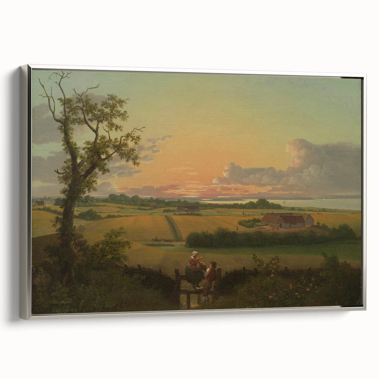 Classic Romantic Paintings - Danish Landscape with Stone Canvas Art