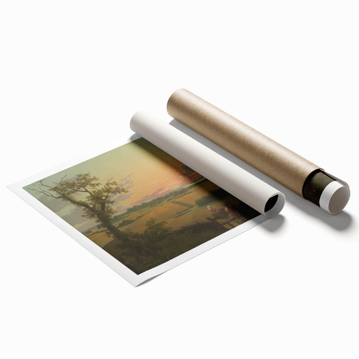 Classic Romantic Paintings - Danish Landscape with Stone Canvas Art