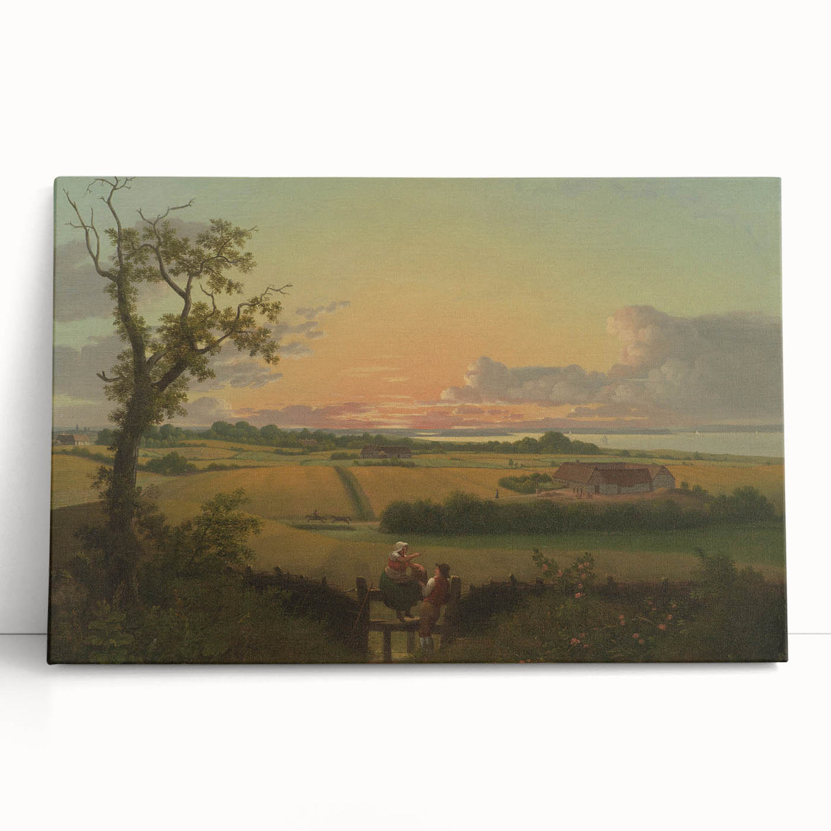 Classic Romantic Paintings - Danish Landscape with Stone Canvas Art