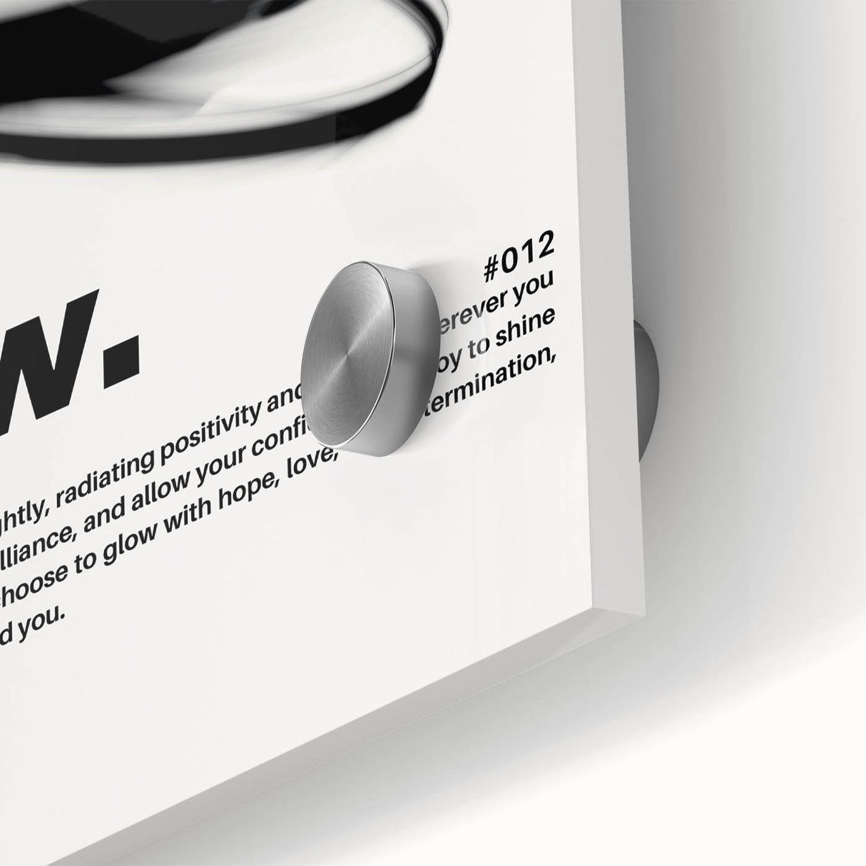 Modern Monochrome Typography Art Print - "Glow" Canvas