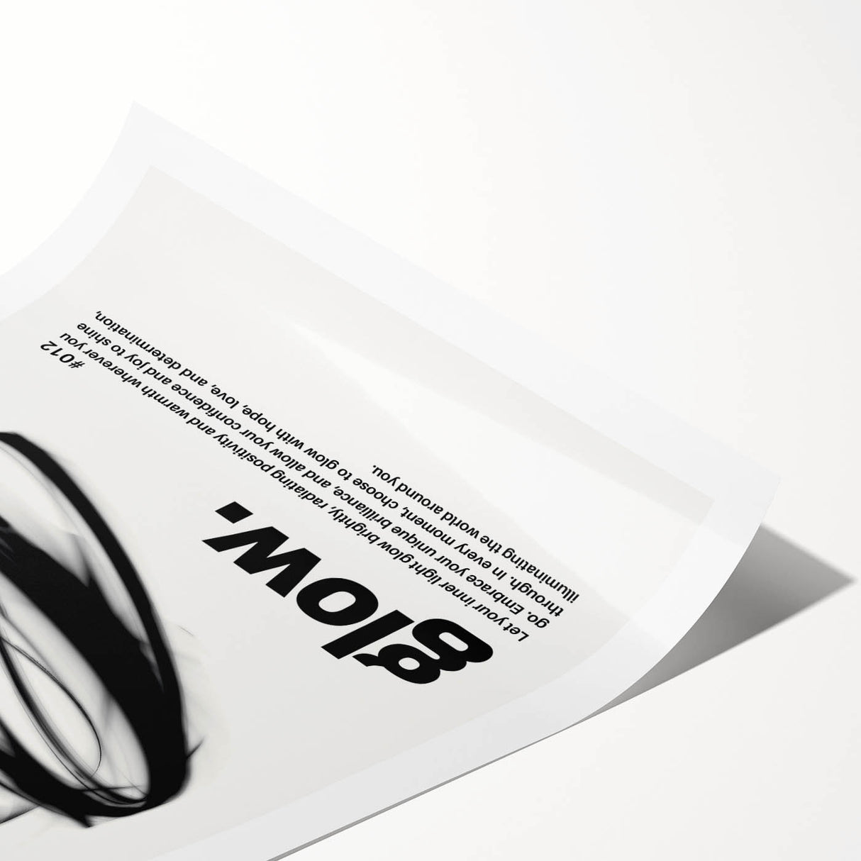 Modern Monochrome Typography Art Print - "Glow" Canvas