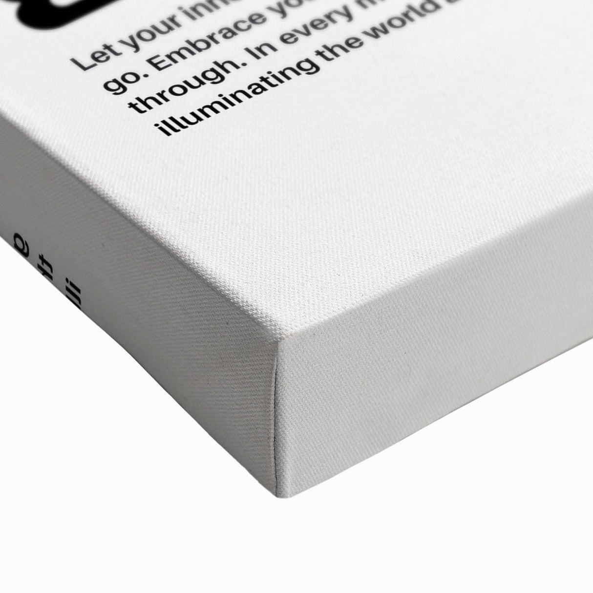 Modern Monochrome Typography Art Print - "Glow" Canvas