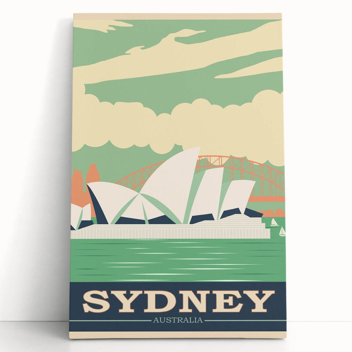 Sydney Retro Travel Poster | Vintage Opera House & Harbour Bridge Print