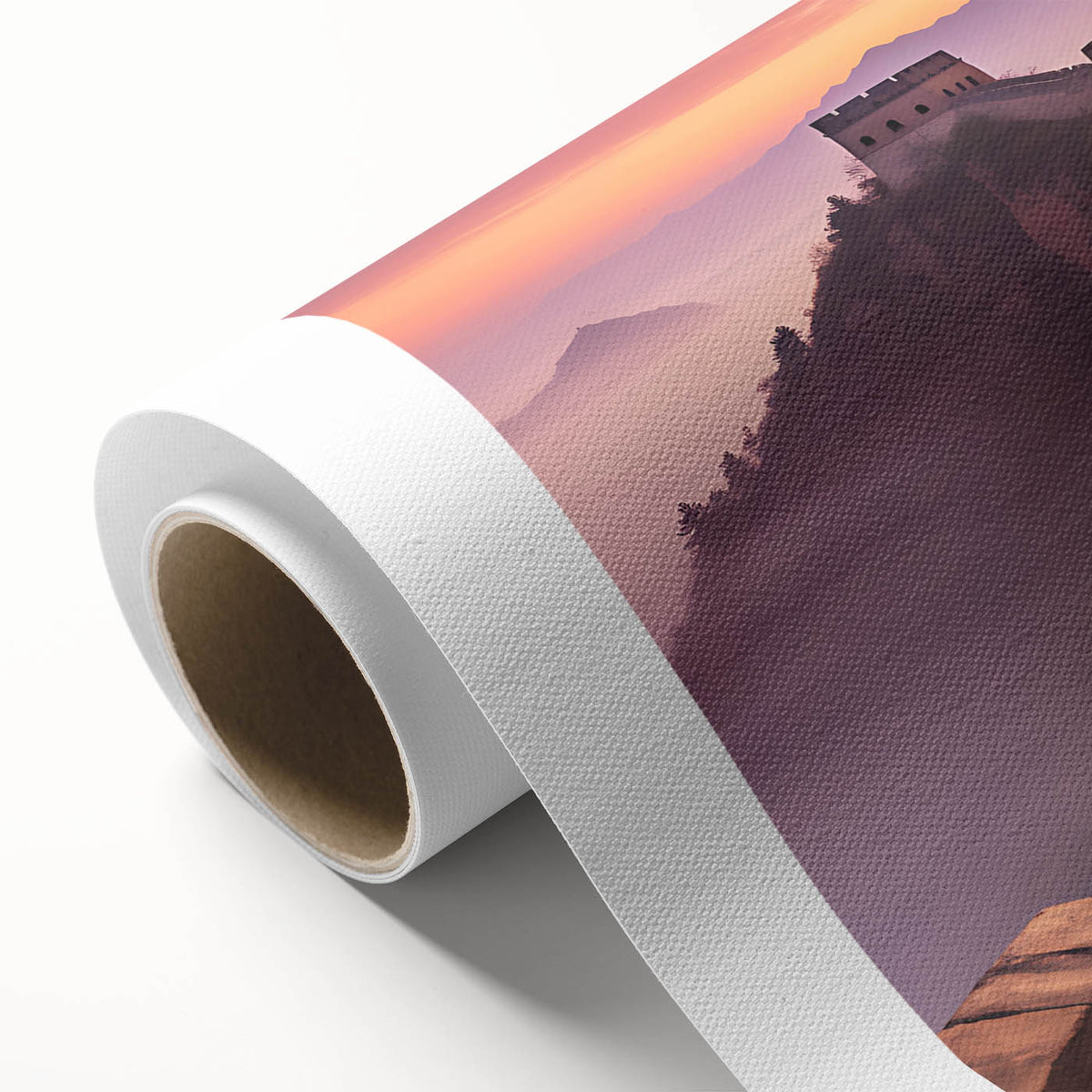 Art deco poster of the Great Wall of China in muted earth tones on rolled canvas, ideal for nursery wall art.