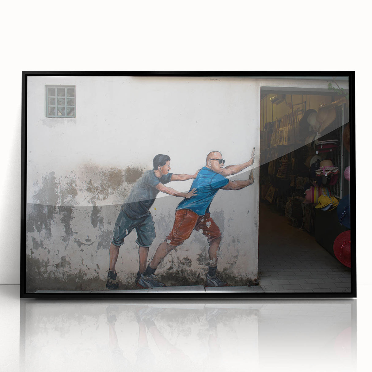 Large abstract wall art depicting a Malaysian landscape in muted earth tones on a framed acrylic panel.