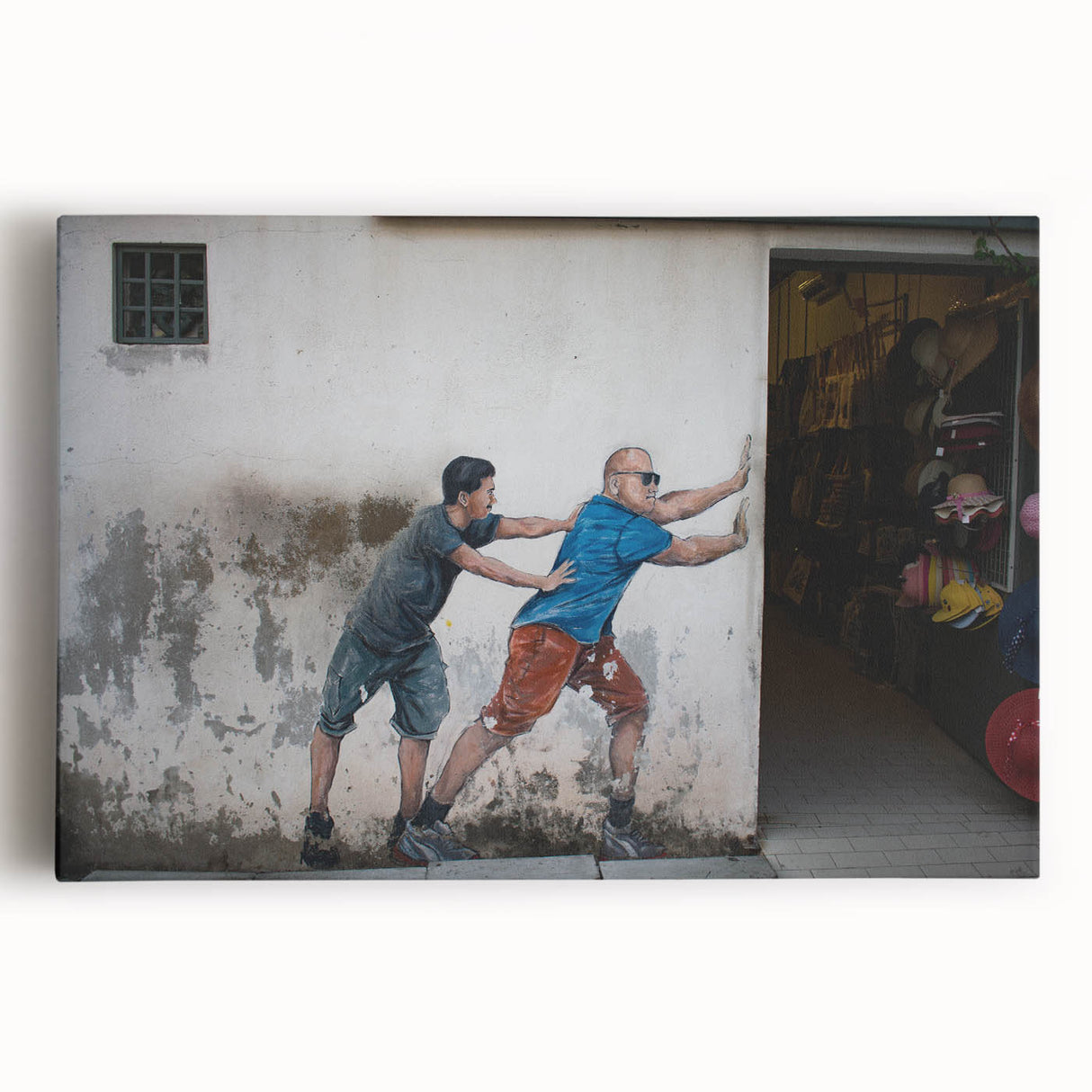 Black and white photograph of a Malaysian landscape on stretched canvas, suitable for kitchen wall art.