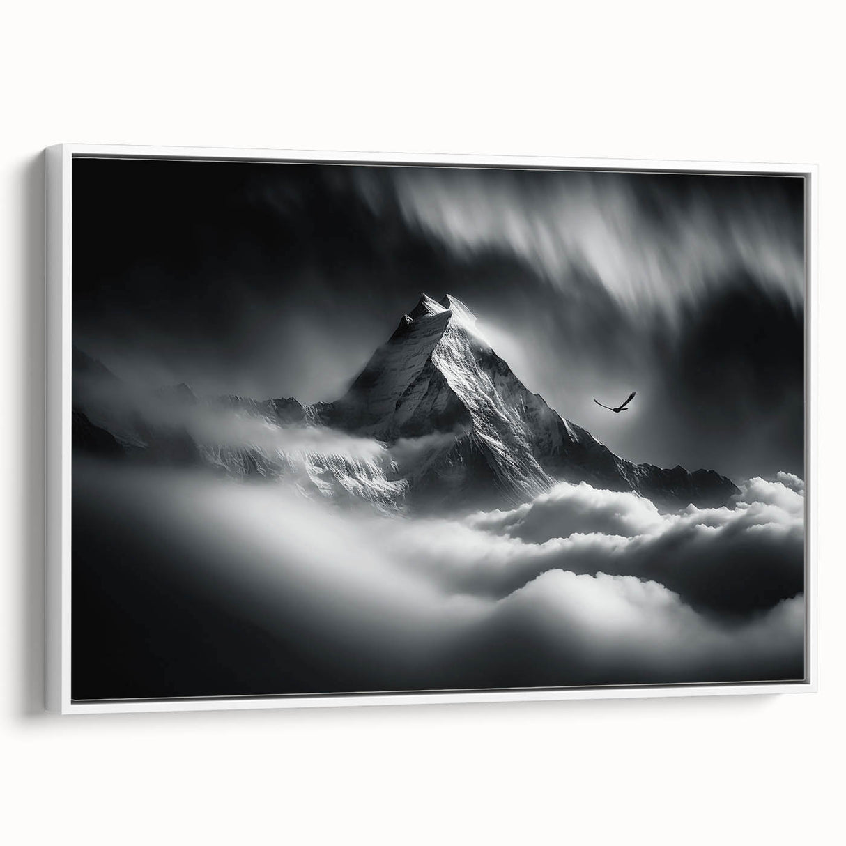 Vintage poster art of a scenic Nepal landscape in vibrant colors on extra large framed canvas, ideal for living room decor.