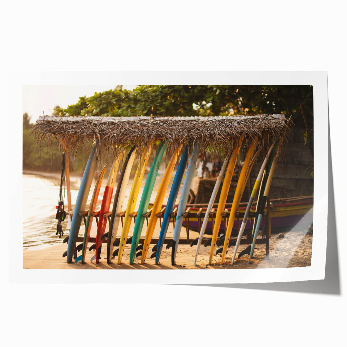 Extra large rolled print of Sri Lanka scenery with vibrant green and blue tones, ideal for art wall dining room.