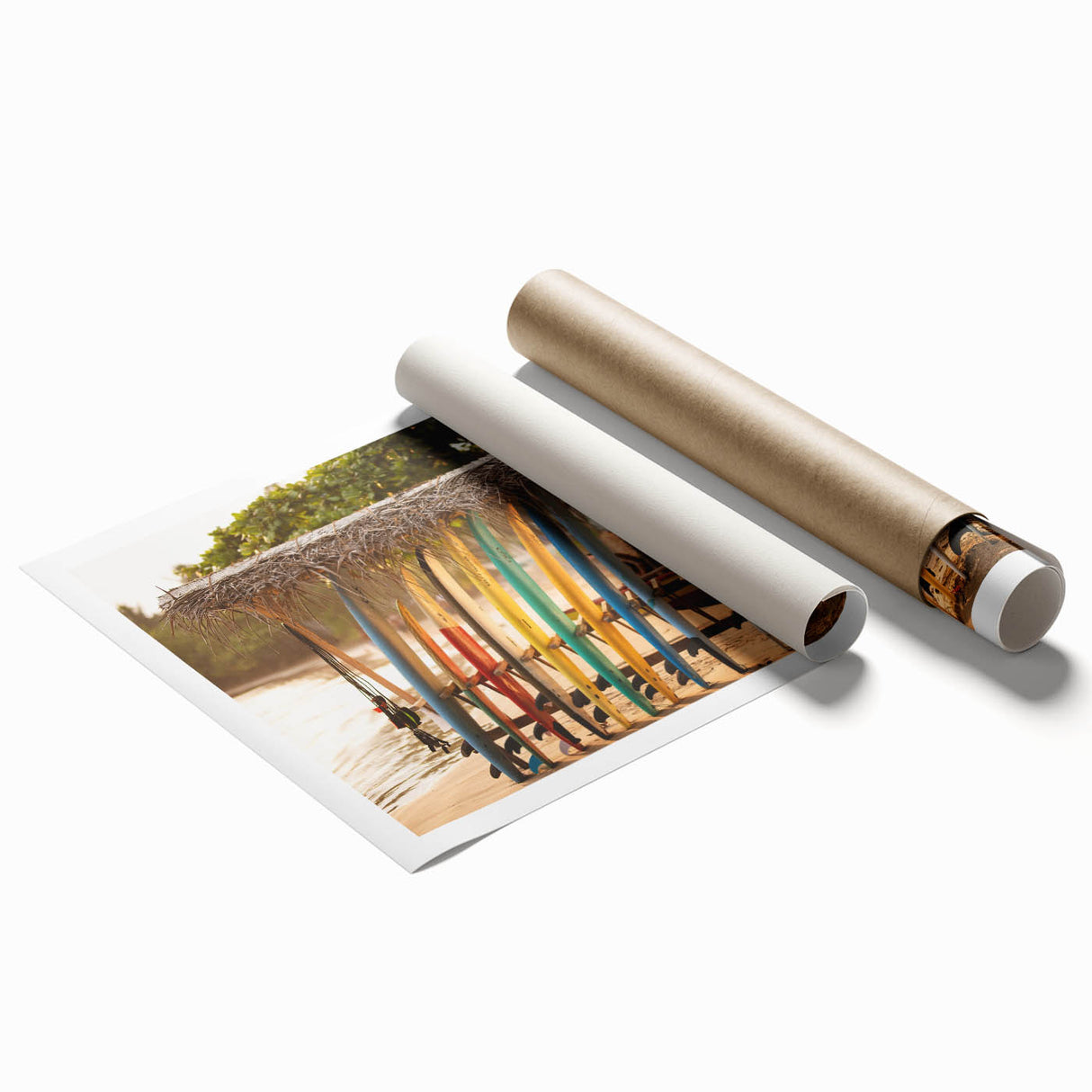 Extra large rolled print of a Sri Lankan landscape with lush greenery and floral elements.