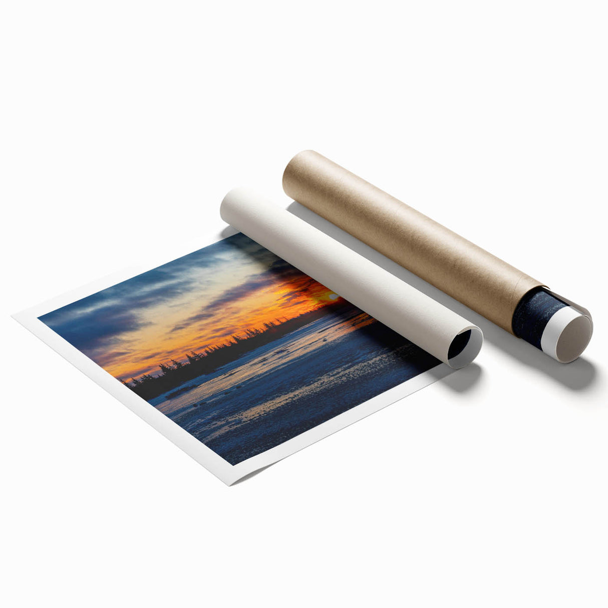 Extra large rolled print of a Manitoba, Canada scenery with vibrant floral elements, ideal for classy bathroom wall art.