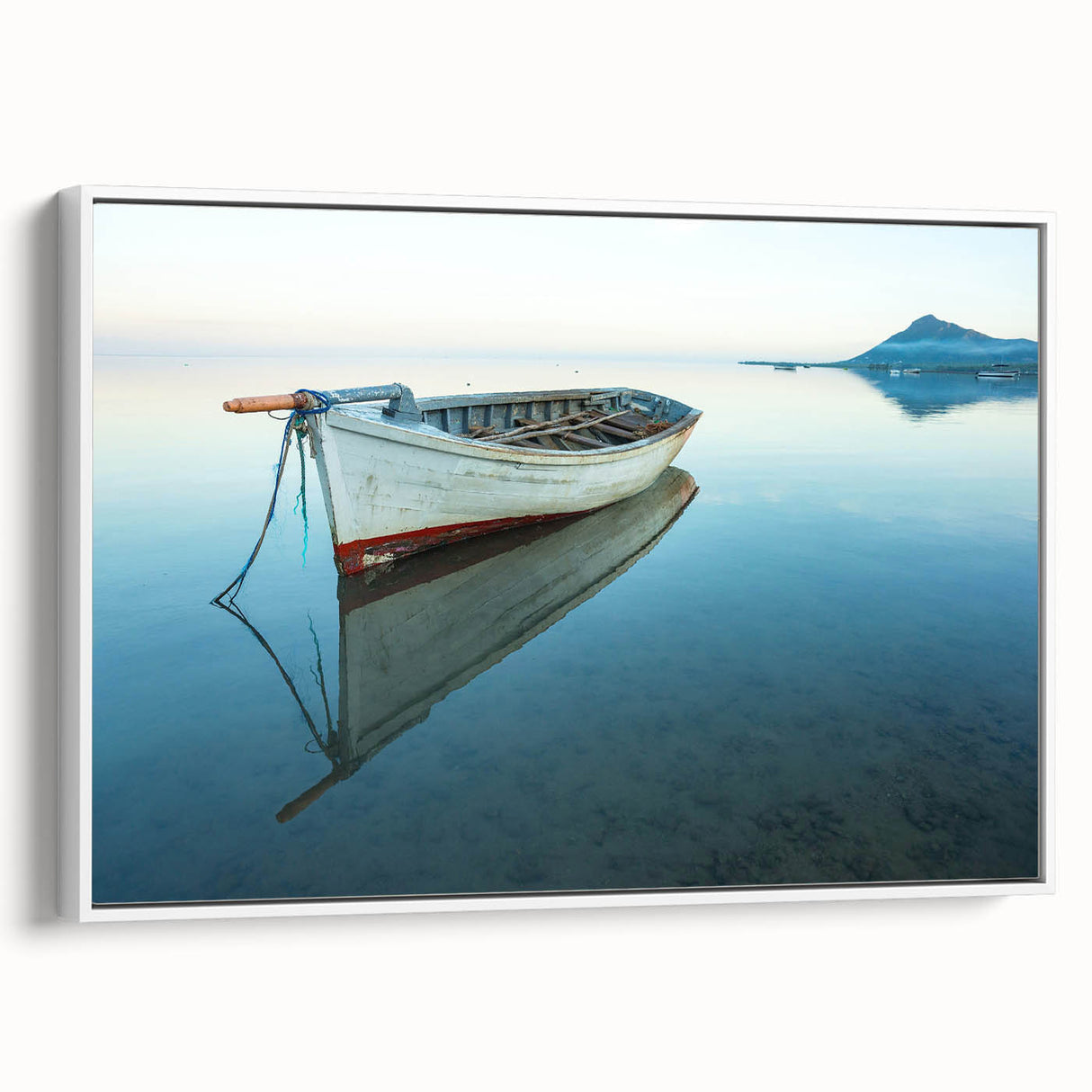 Vintage poster art of a Caribbean Martinique scenery on framed canvas, featuring colorful art in extra large format.