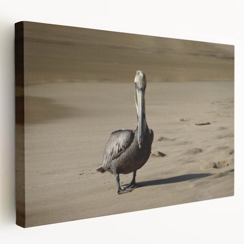 Large canvas print of a serene Puerto Rican beach scene with soft blue and sandy hues, ideal for kitchen wall art.