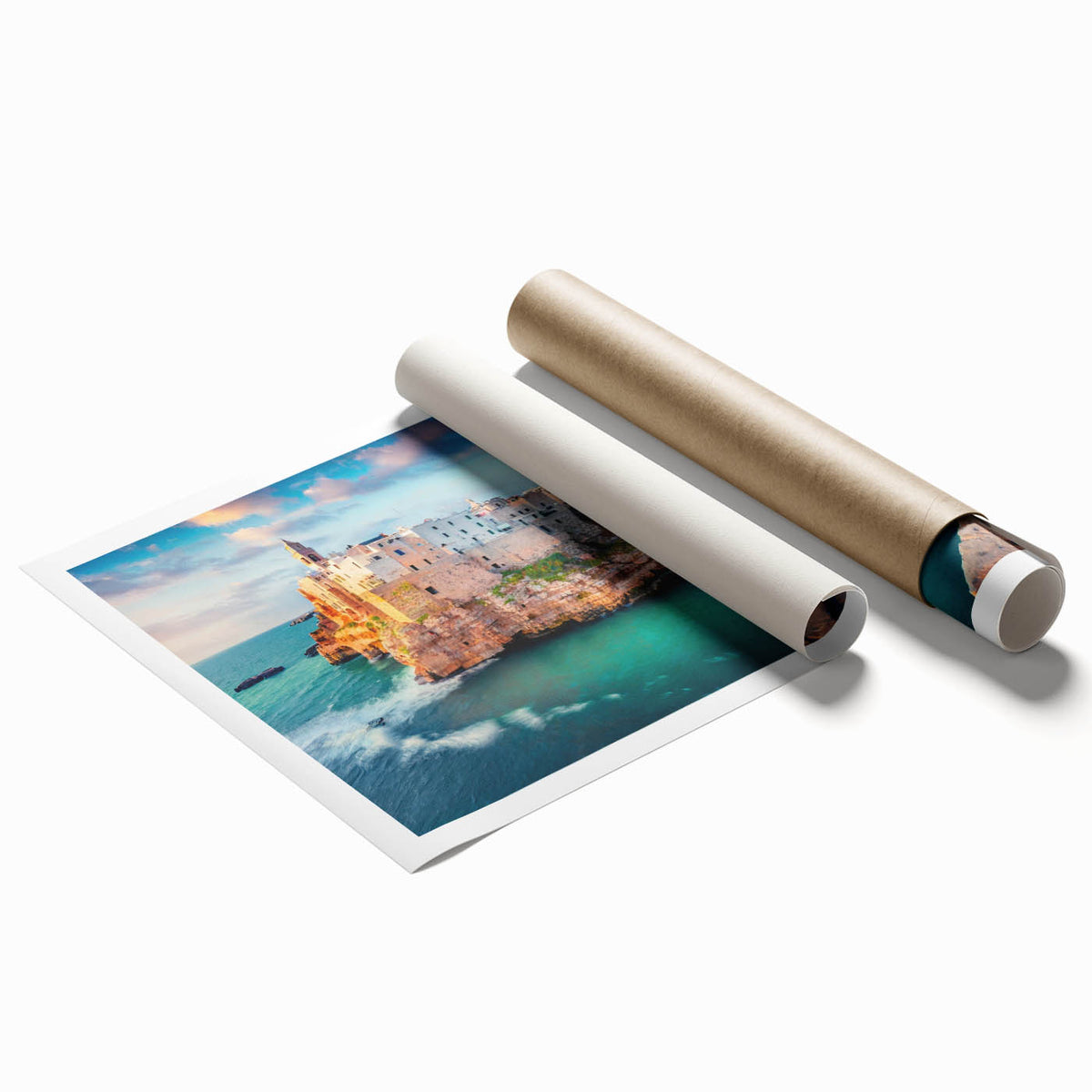 Extra large rolled print of a Corsican landscape with vibrant flowers and coastal views.