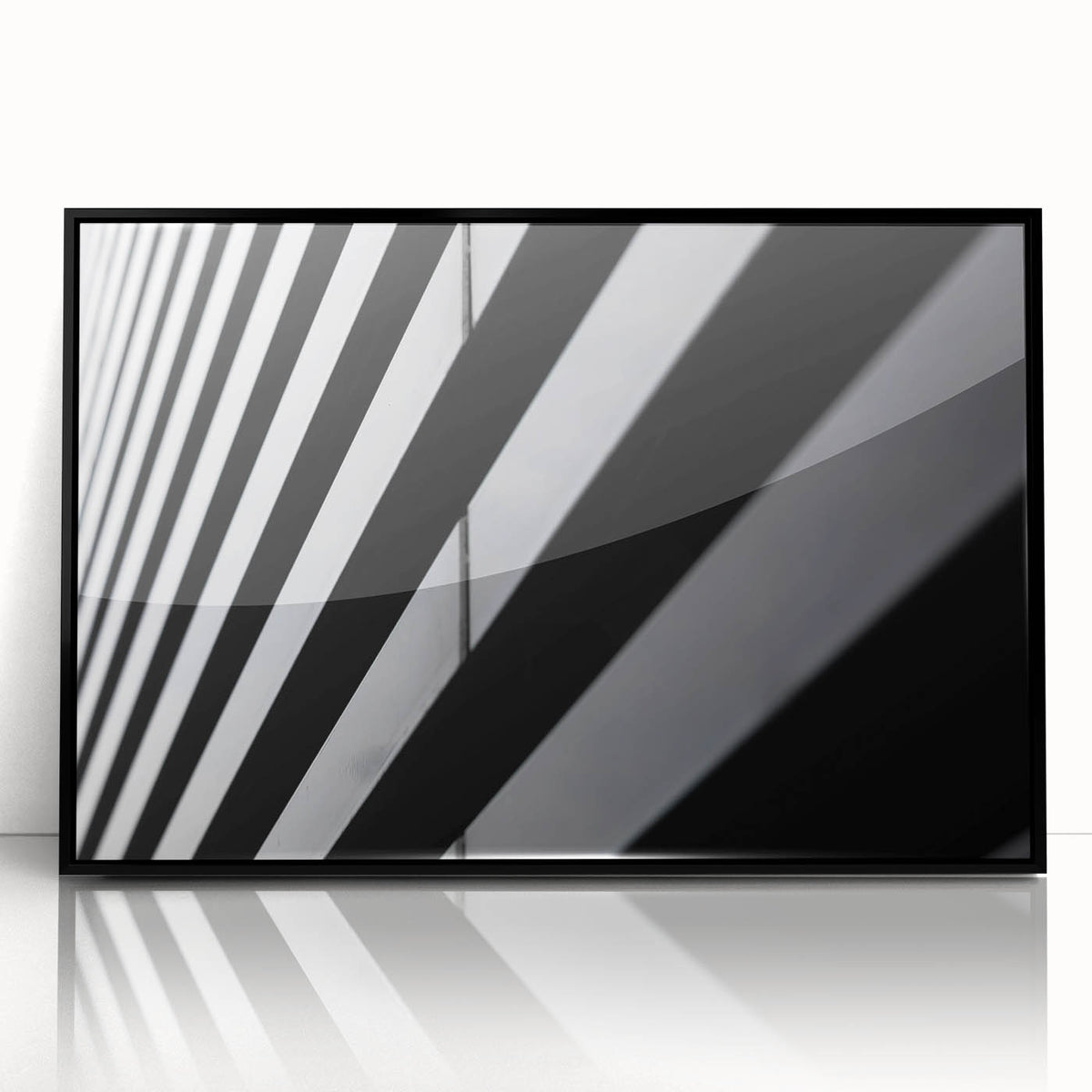 Large abstract wall art of Amsterdam scenery in muted tones on a framed acrylic, ideal for modern living room decor.