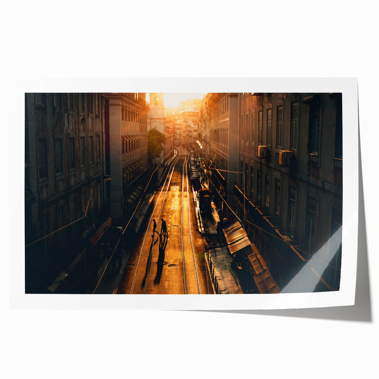 Extra large rolled print of Stockholm scenery with floral accents in muted colors, ideal for art wall dining room.