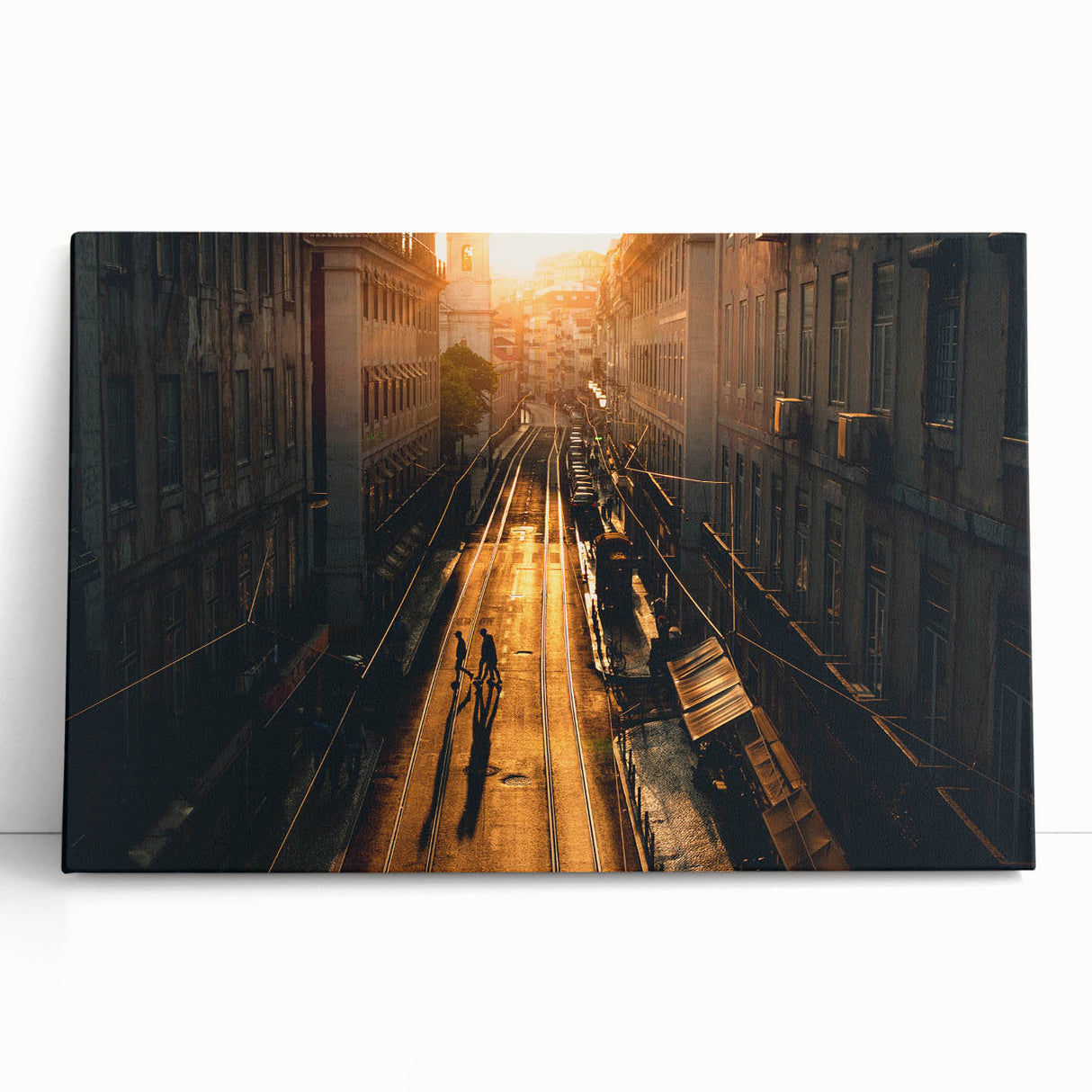 Black and white stretched canvas of Stockholm scenery, ideal for kitchen wall art or bedroom ambiance.