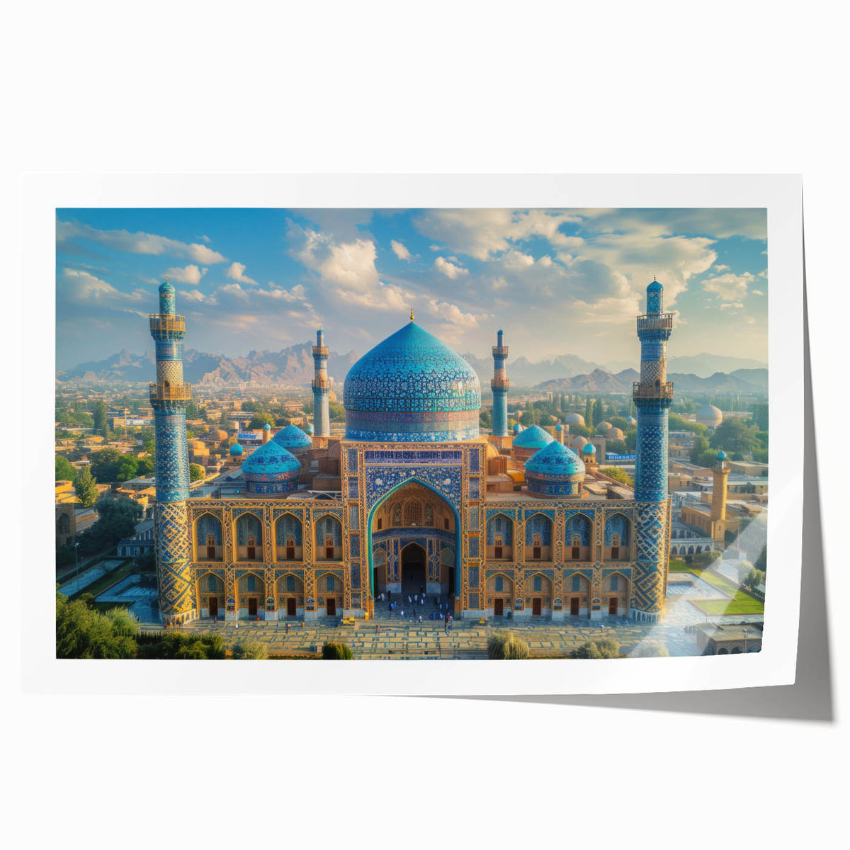 Extra large rolled print depicting a floral scenery in soft pastel shades, suitable as art wall for dining room or bathroom.