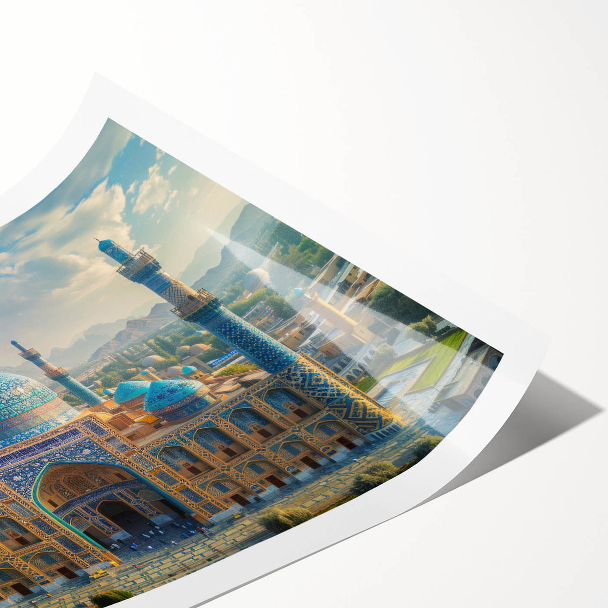 Extra large wall art featuring line art flowers in muted earth tones on a rolled canvas.