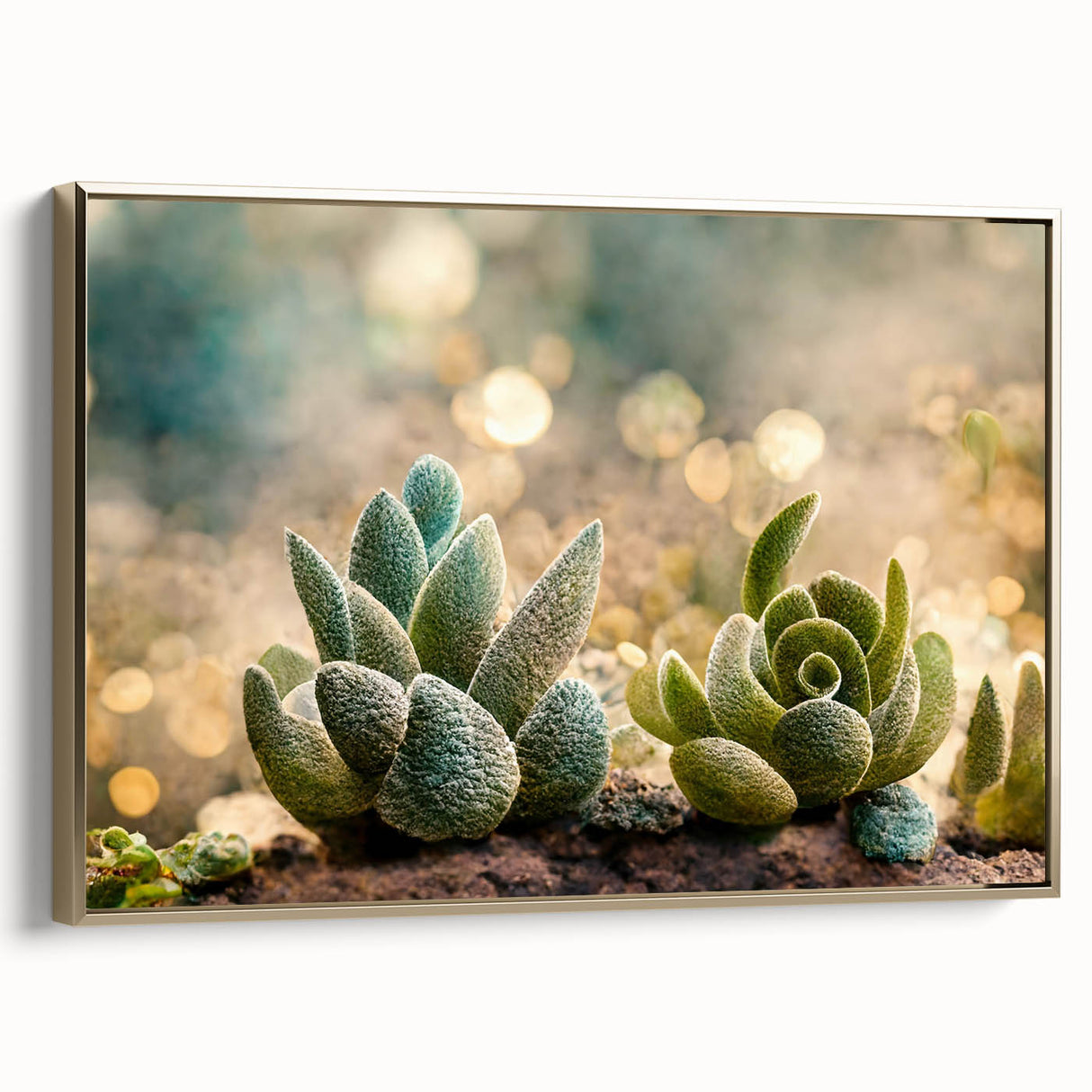 Framed abstract floral wall art featuring vibrant gold accents and a textured canvas surface, displayed in a sleek, modern setting, perfect for home decor.