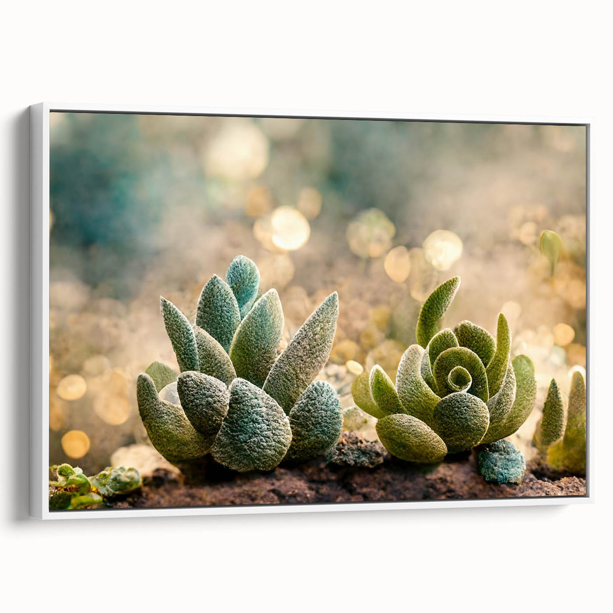 Framed canvas wall art showcasing vibrant abstract floral design in soothing pastel colors, elegantly displayed from a white side view, perfect for modern home decor.