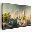Abstract floral stretched canvas wall art showcasing vibrant colors and intricate patterns, ideal for modern home decor. Side view highlights the canvas texture and depth, perfect for adding elegance to any room.